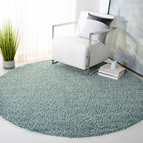 Safavieh Sga-Athens Shag 6'-7" x 6'-7" Rug in Seafoam