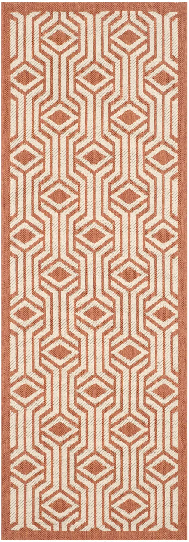 Safavieh Courtyard 2'-3" x 6'-7" Rug in Beige / Terracotta