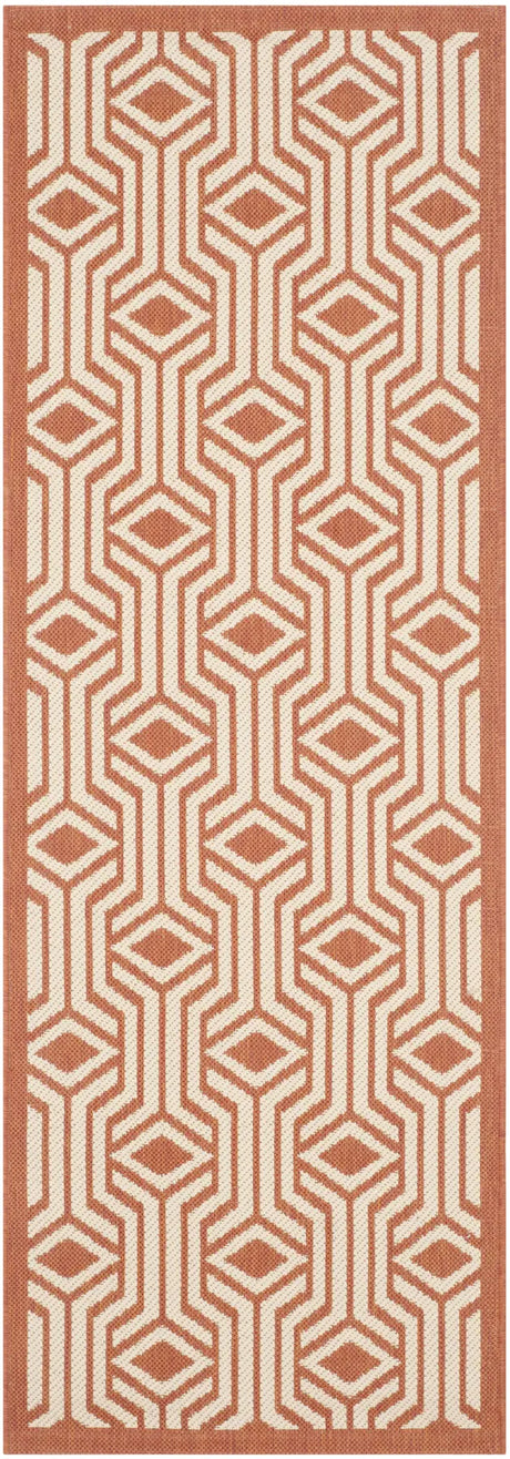 Safavieh Courtyard 2'-3" x 6'-7" Rug in Beige / Terracotta