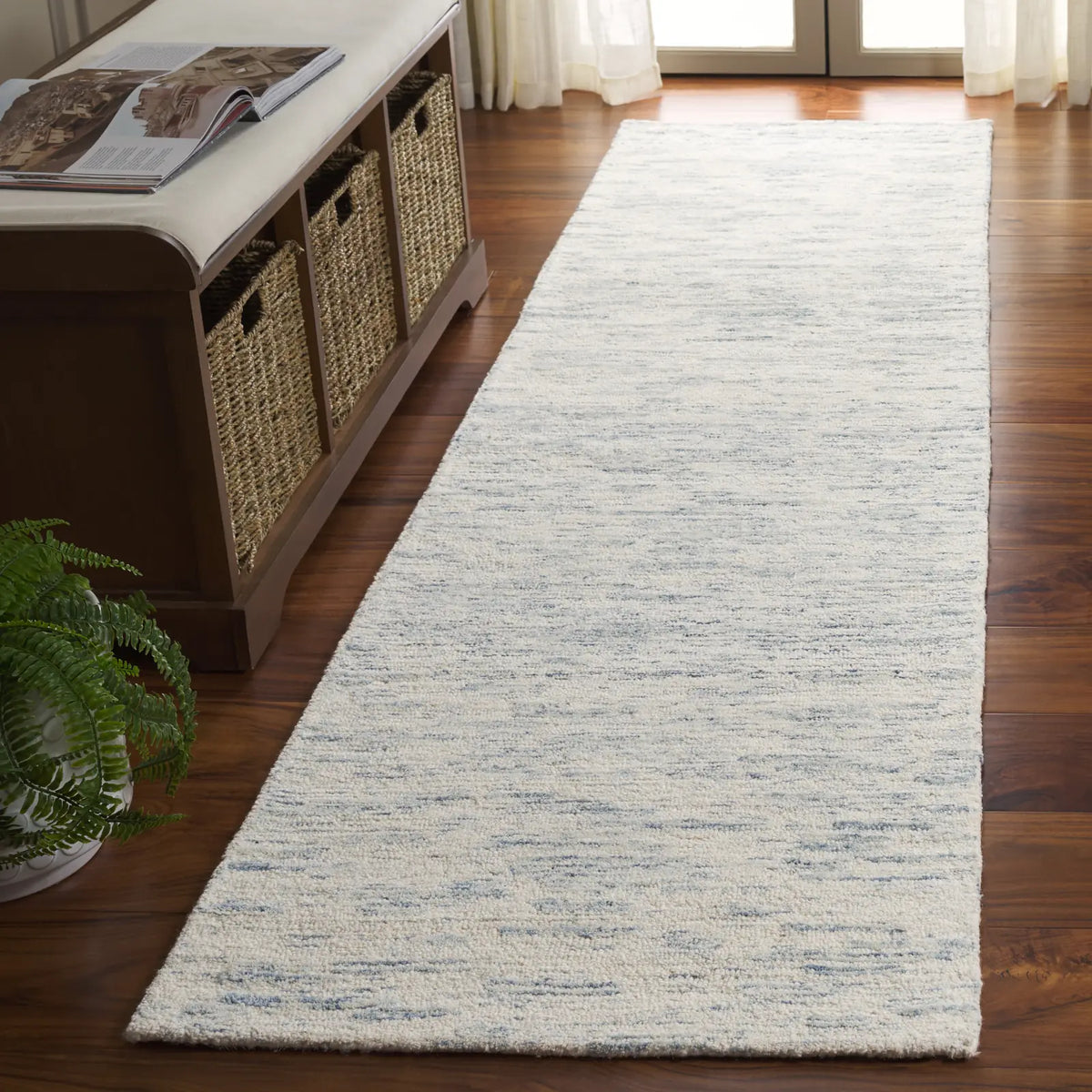 Safavieh Ebony 2'-3" x 9'-0" Rug in Ivory / Light Blue