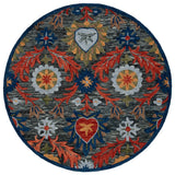 Safavieh Blossom 6'-0" x 6'-0" Rug in Charcoal / Orange