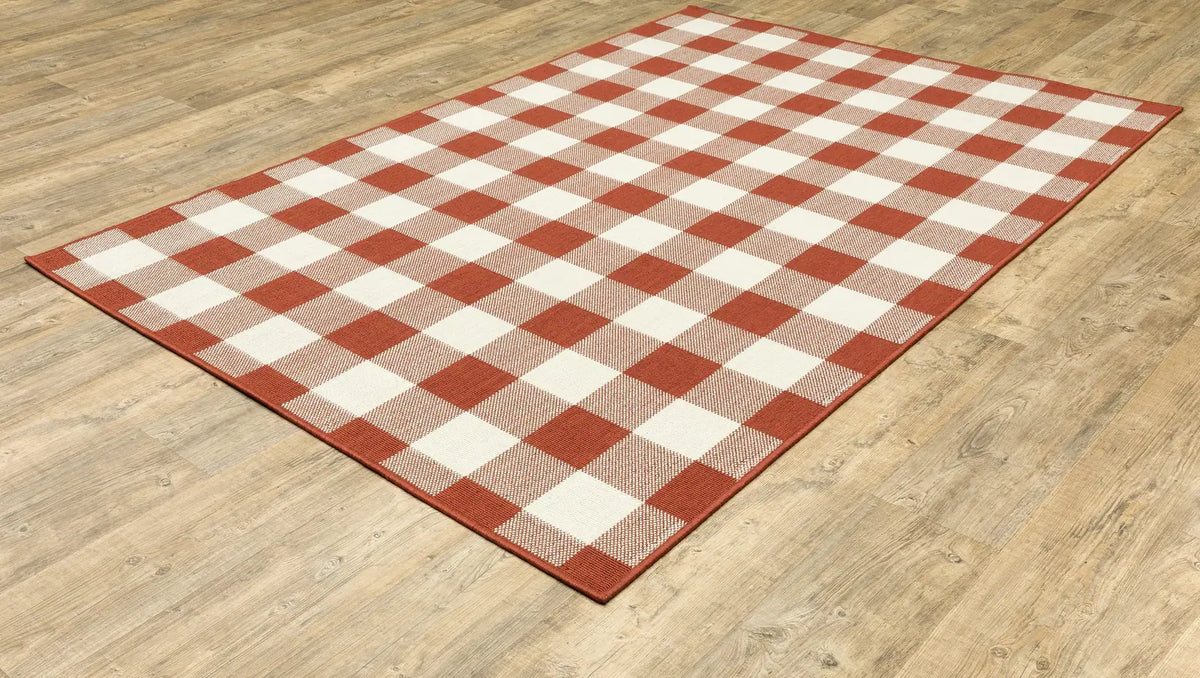 Oriental Weavers Sphinx Meridian 2598R Red / Ivory Rugs - angle detail