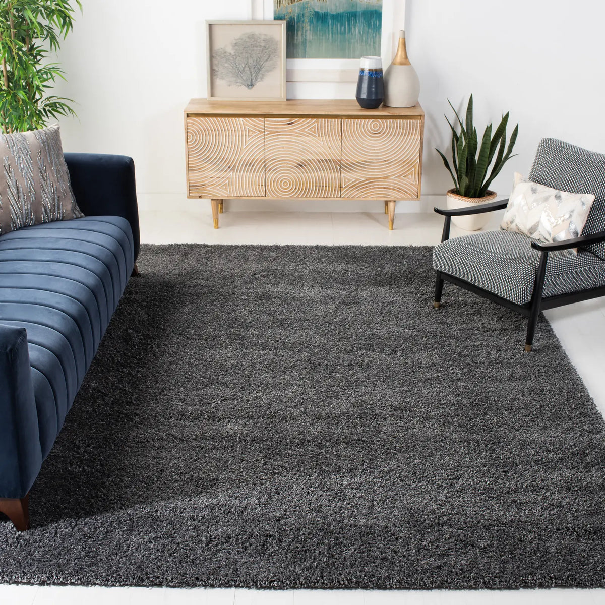 Safavieh Shag 9'-6" x 13'-0" Rug in Dark Grey