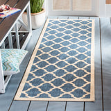 Safavieh Courtyard 2'-3" x 10'-0" Rug in Blue / Beige