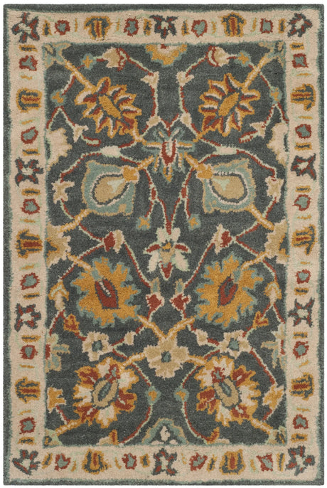 Safavieh Classic 2'-0" x 3'-0" Rug in Dark Grey / Ivory