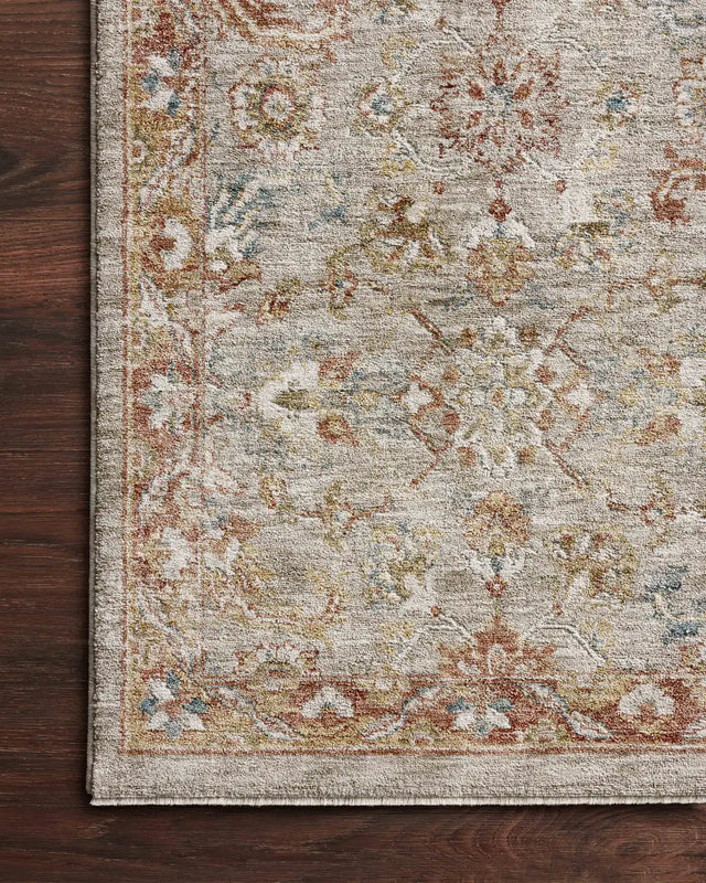 Loloi Gaia Gaa-05 Natural/Multi Rug - corner on wood
