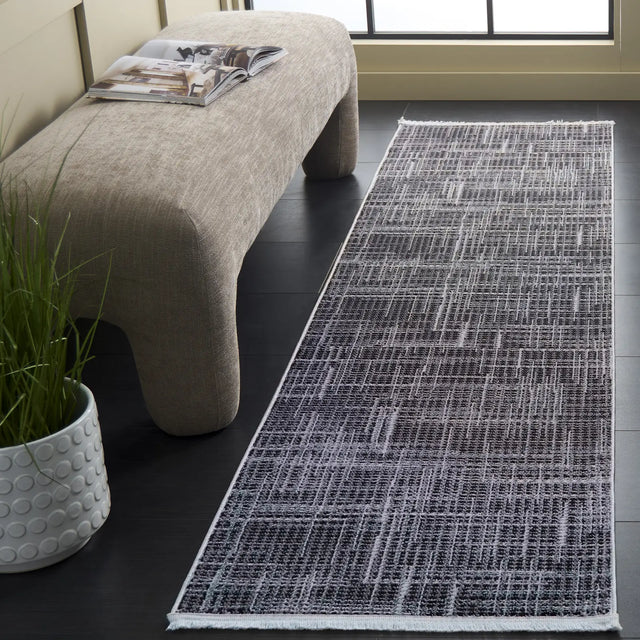 Safavieh Mila 2'-2" x 8'-0" Rug in Light Grey / Black