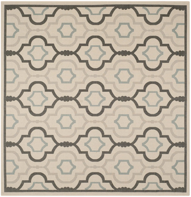 Safavieh Courtyard 7'-10" x 7'-10" Rug in Ivory / Black
