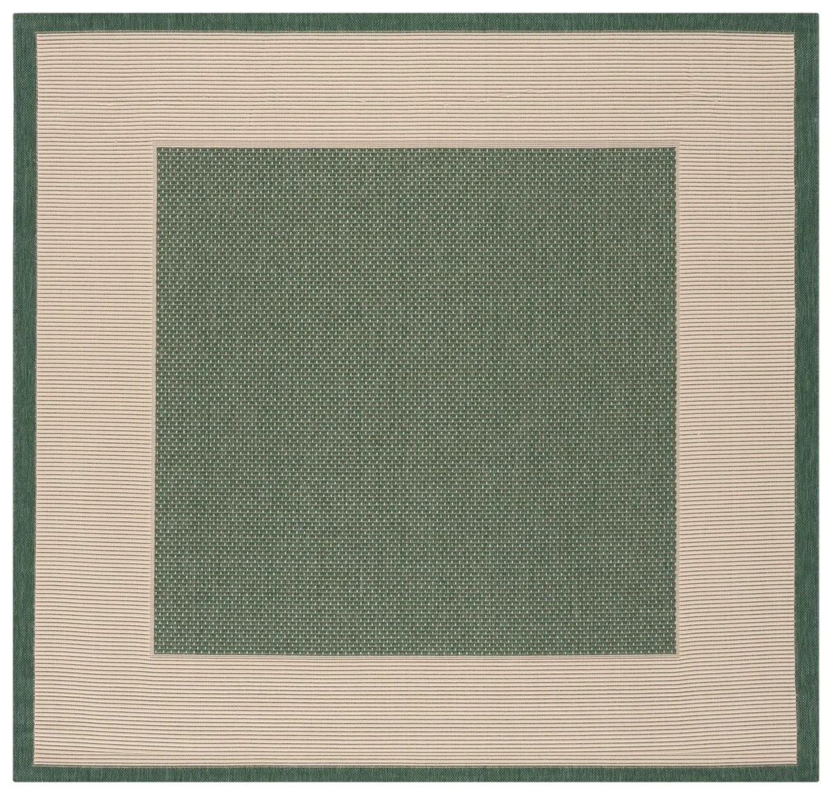 Safavieh Courtyard 6'-7" x 6'-7" Rug in Dark Green / Beige