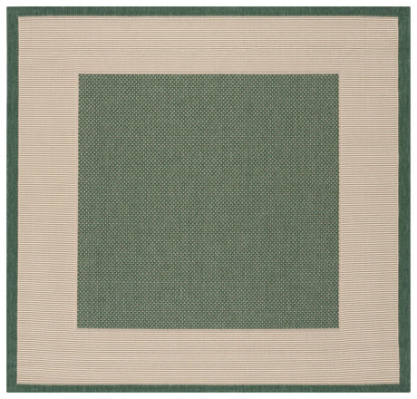Safavieh Courtyard 6'-7" x 6'-7" Rug in Dark Green / Beige