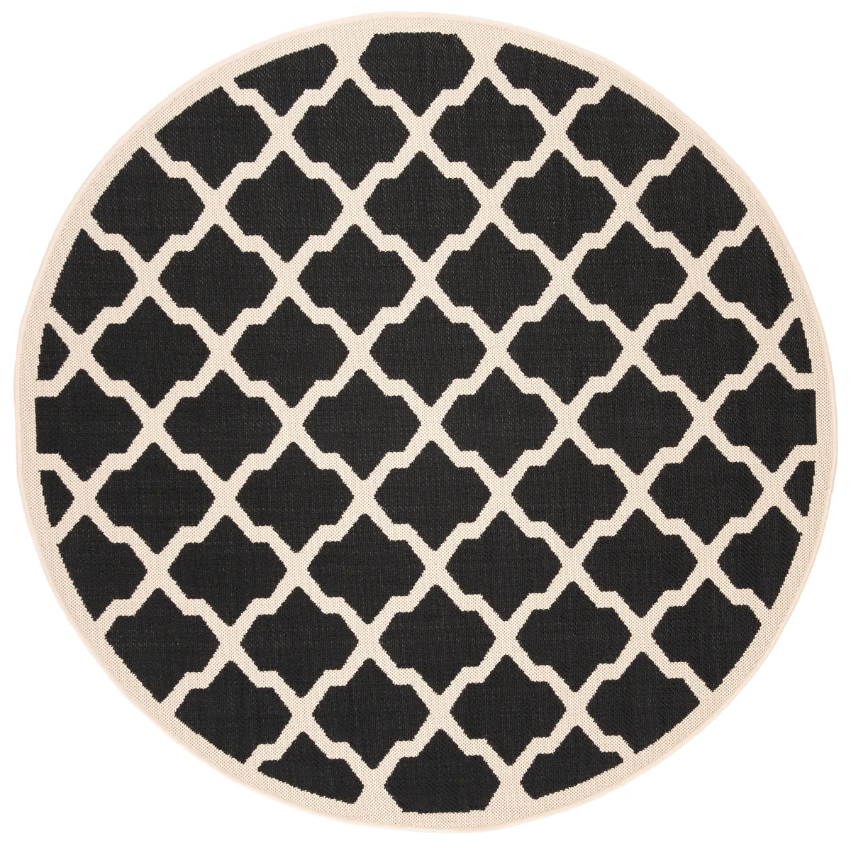 Safavieh Courtyard 5'-3" x 5'-3" Rug in Black / Beige