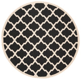 Safavieh Courtyard 5'-3" x 5'-3" Rug in Black / Beige