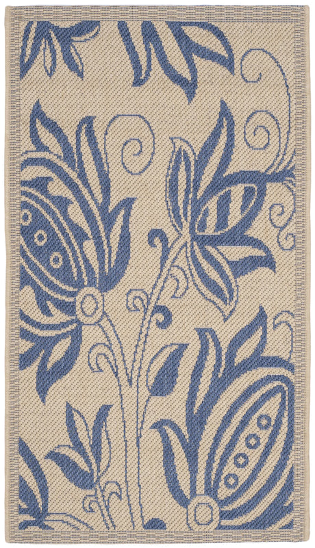 Safavieh Courtyard 2'-0" x 3'-7" Rug in Natural / Blue