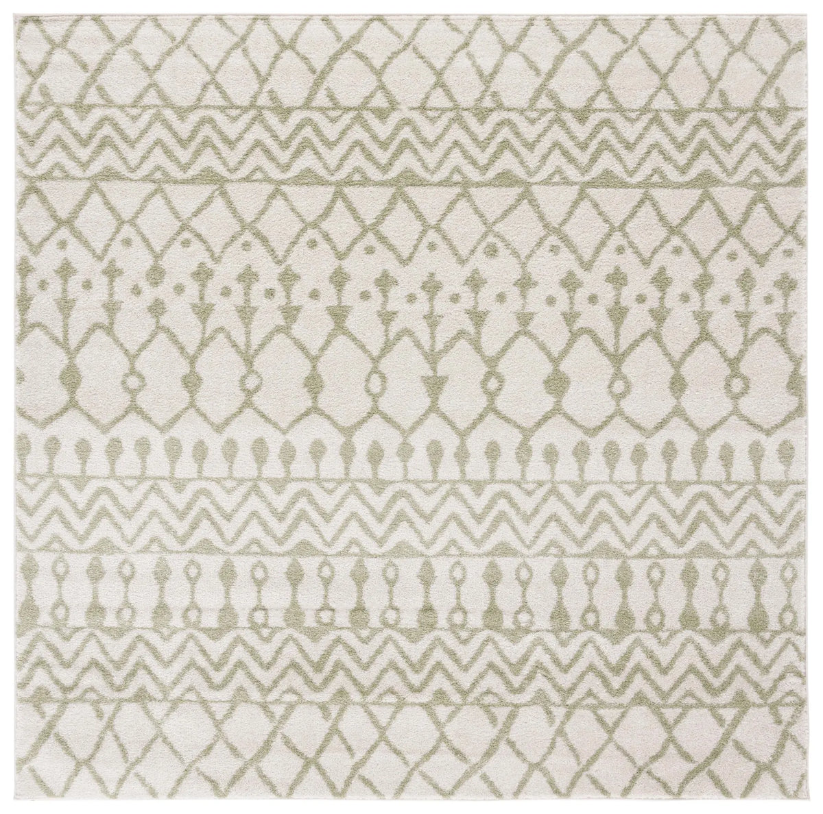 Safavieh Tulum 6'-7" x 6'-7" Rug in Ivory / Sage