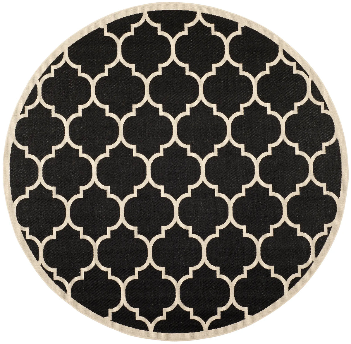 Safavieh Courtyard 6'-7" x 6'-7" Rug in Black / Beige