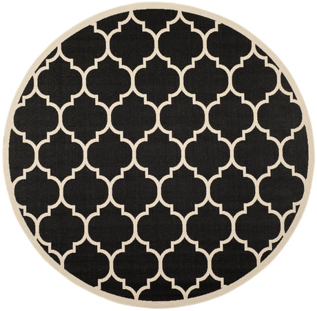 Safavieh Courtyard 6'-7" x 6'-7" Rug in Black / Beige