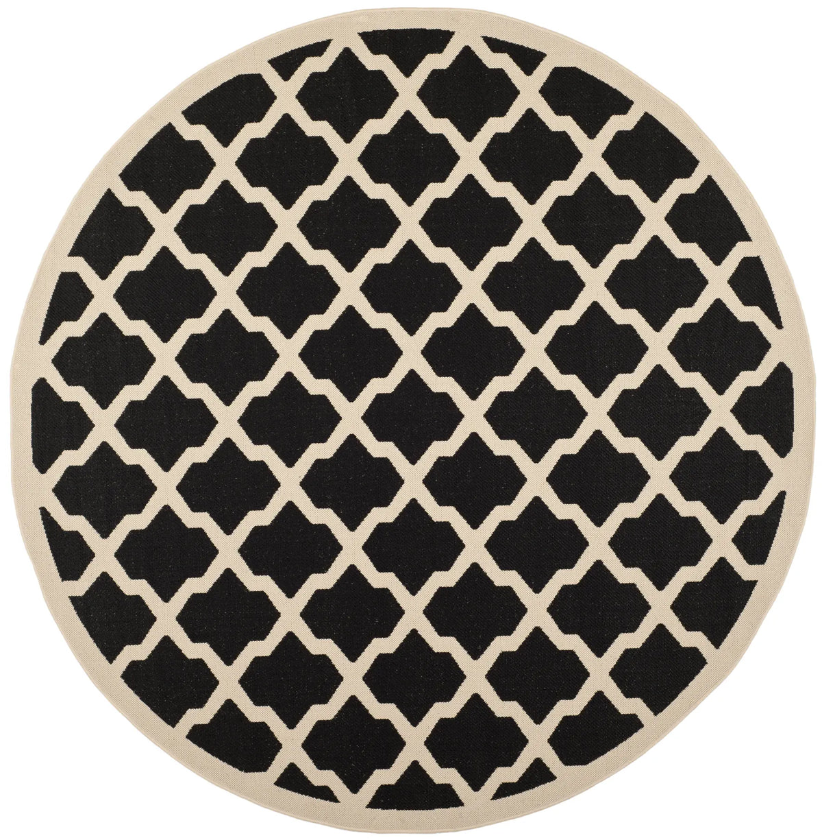 Safavieh Courtyard 7'-10" x 7'-10" Rug in Black / Beige
