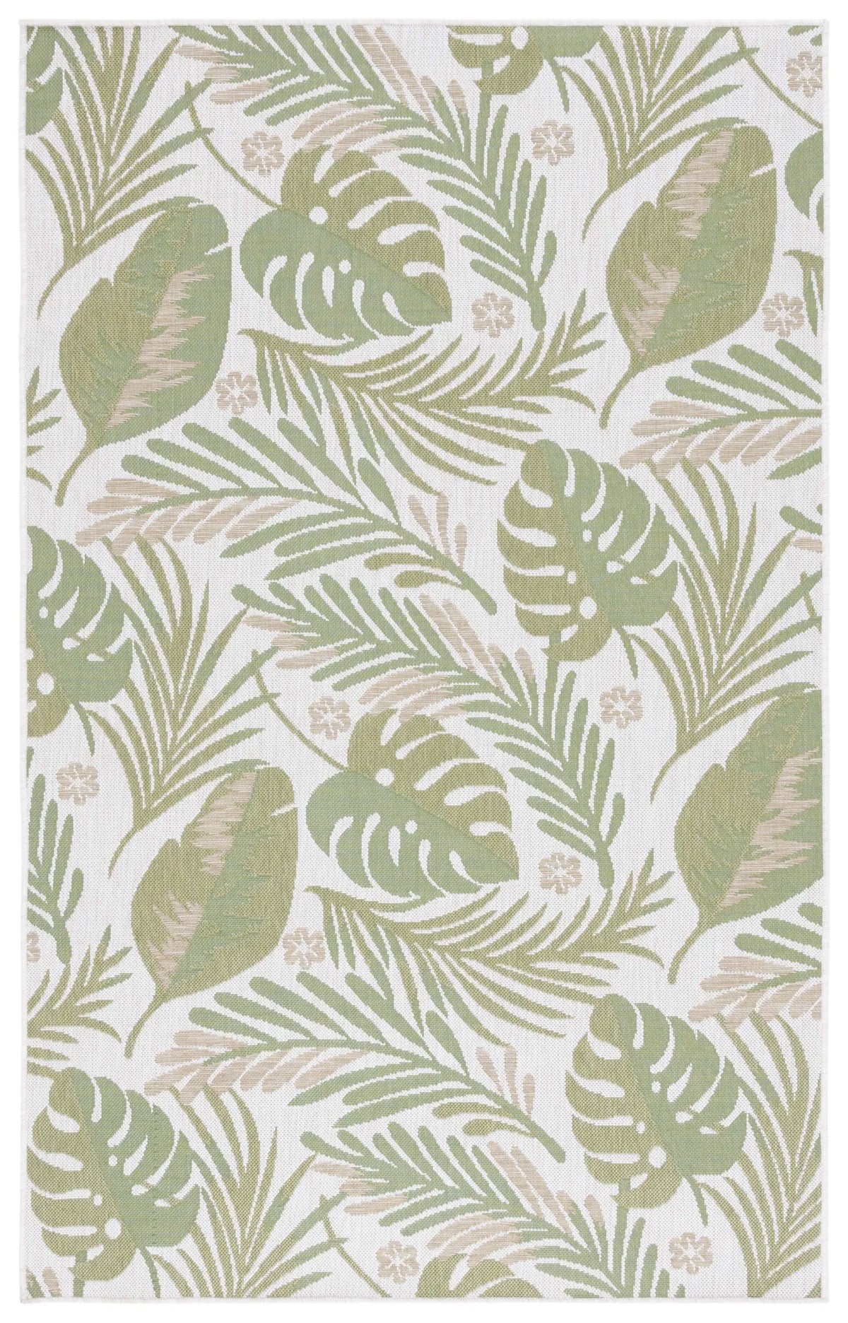 Safavieh Courtyard 4'-0" x 5'-7" Rug in Ivory / Green