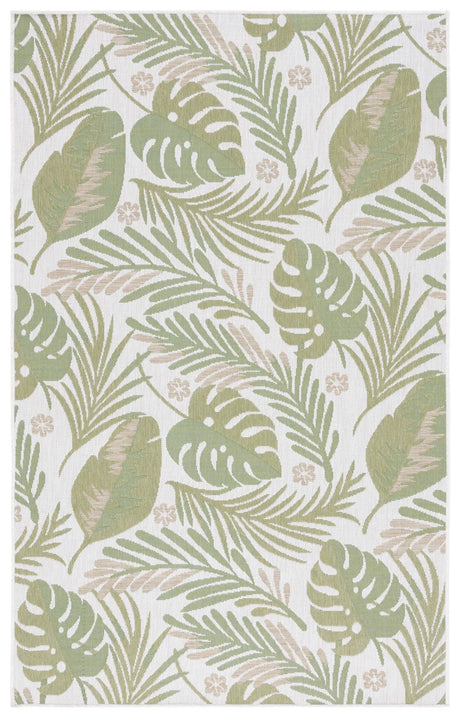 Safavieh Courtyard 4'-0" x 5'-7" Rug in Ivory / Green
