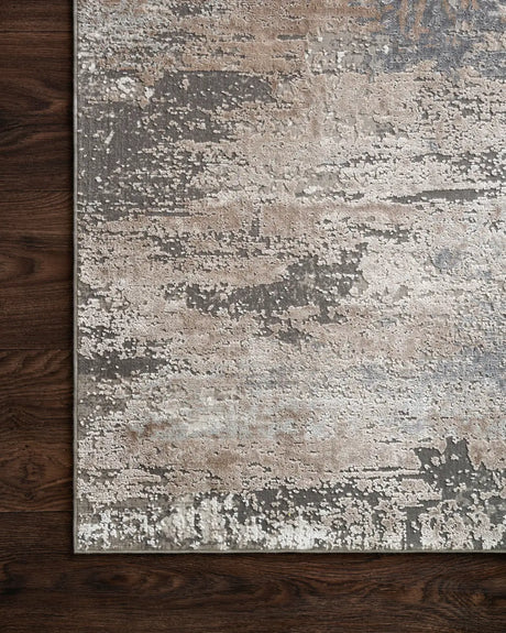 Loloi Sienne Sie-03 Ivory / Sand Rugs - corner on wood