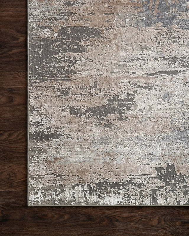 Loloi Sienne Sie-03 Ivory / Sand Rugs - corner on wood
