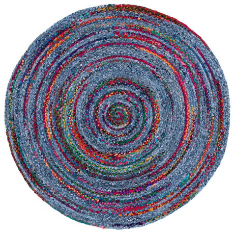Safavieh Braided 5'-0" x 5'-0" Rug in Blue / Red