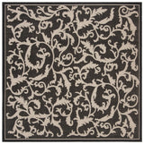 Safavieh Courtyard 6'-7" x 6'-7" Rug in Black / Sand