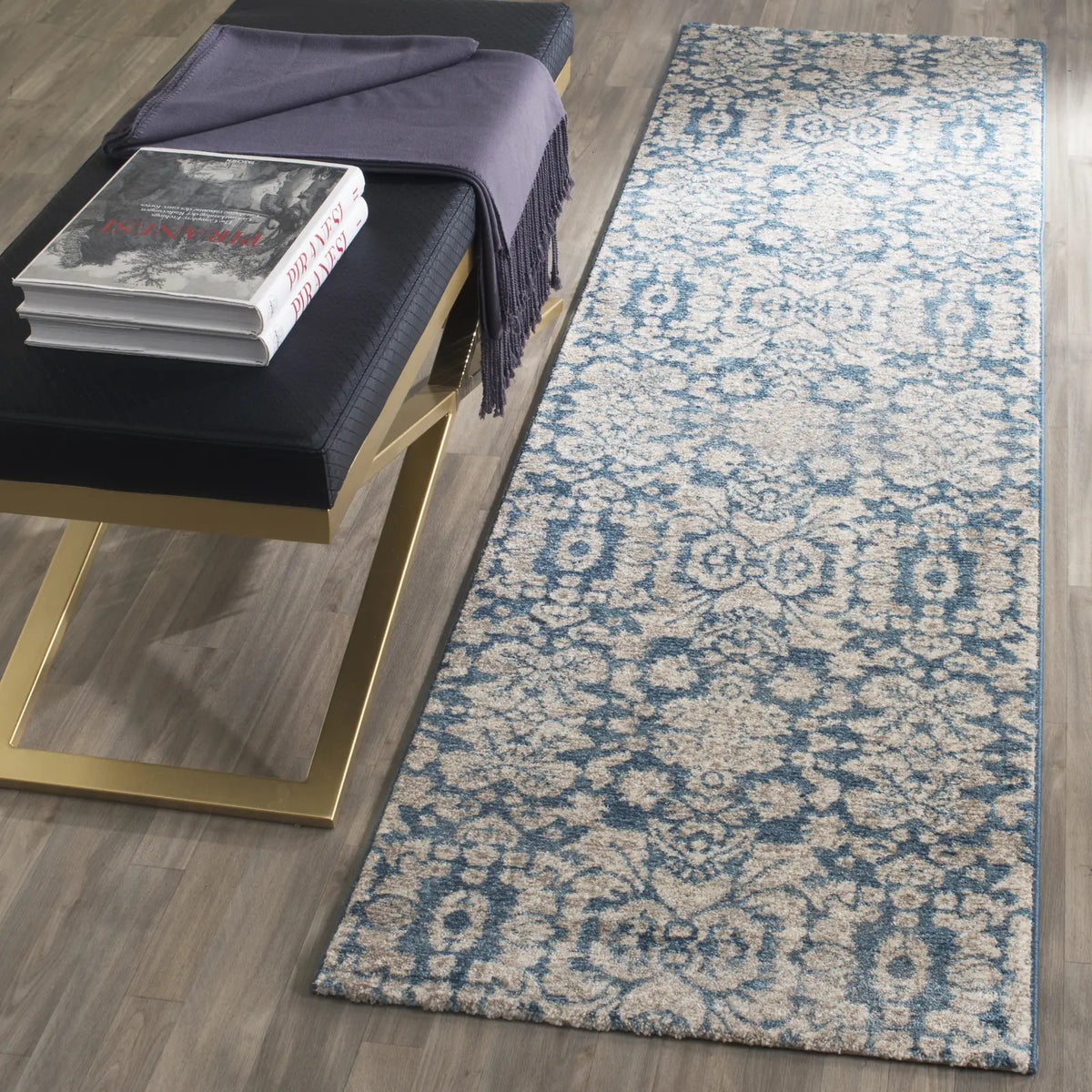Safavieh Sofia 2'-2" x 10'-0" Rug in Blue / Beige