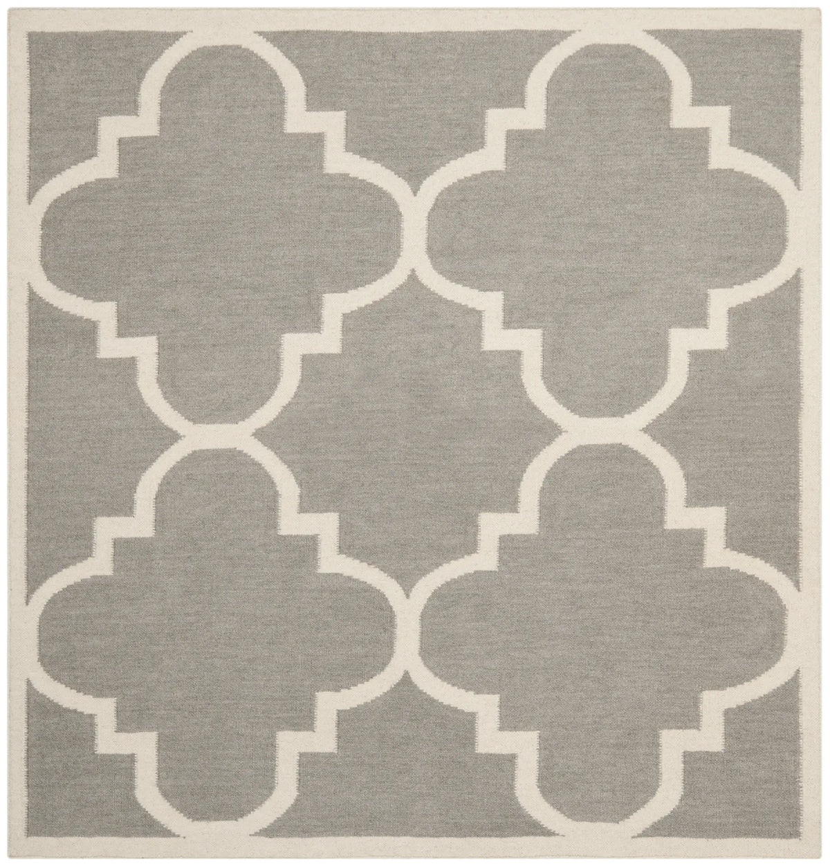Safavieh Dhurries 6'-0" x 6'-0" Rug in Grey / Ivory