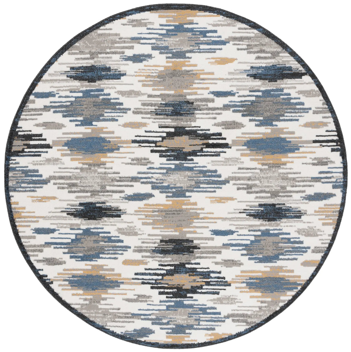 Safavieh Pyramid 6'-7" x 6'-7" Rug in Ivory / Grey Navy
