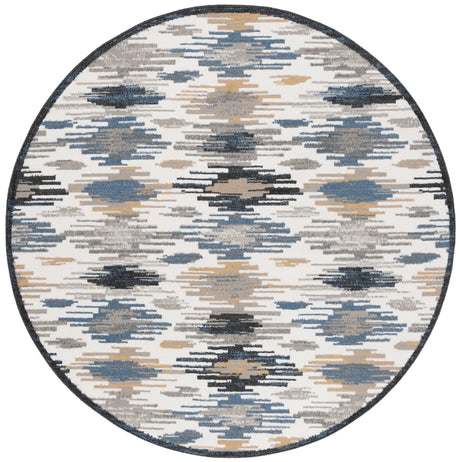 Safavieh Pyramid 6'-7" x 6'-7" Rug in Ivory / Grey Navy