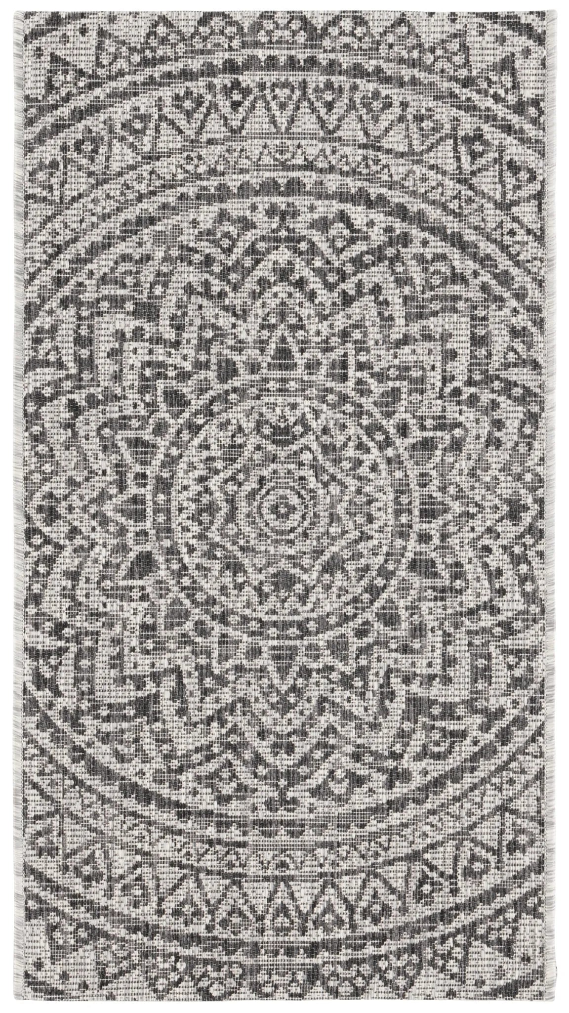 Safavieh Courtyard 2'-0" x 3'-7" Rug in Light Grey / Black