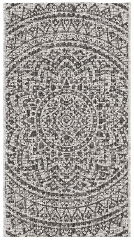 Safavieh Courtyard 2'-0" x 3'-7" Rug in Light Grey / Black