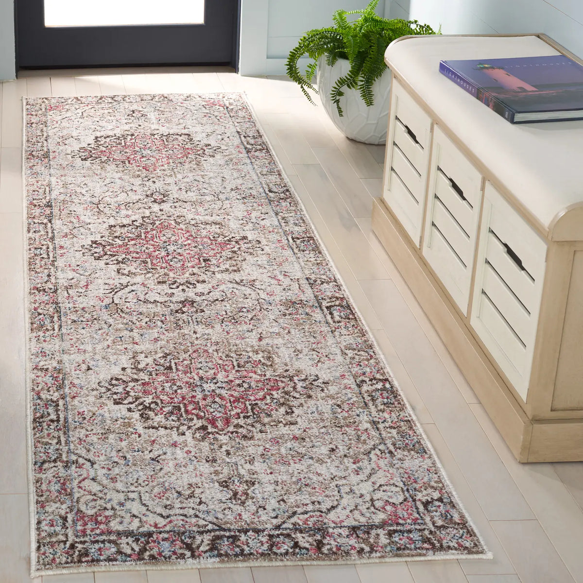 Safavieh Antique Patina 2'-4" x 8'-0" Rug in Beige / Brown