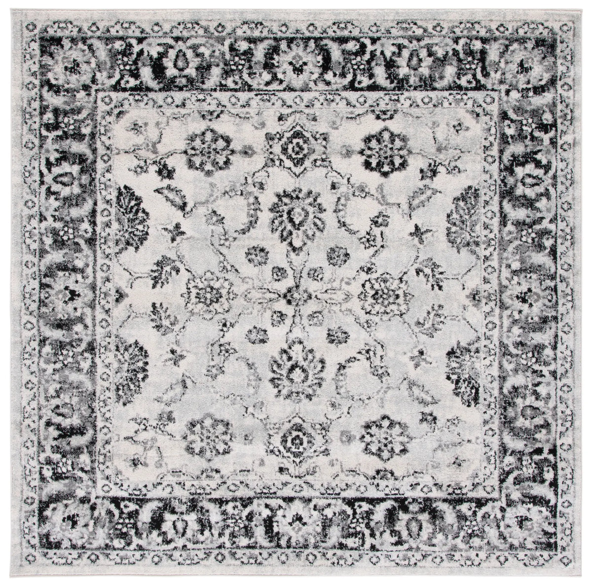 Safavieh Tulum 6'-7" x 6'-7" Rug in Ivory / Black