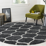 Safavieh Hudson Shag 5'-3" x 5'-3" Rug in Dark Grey / Ivory