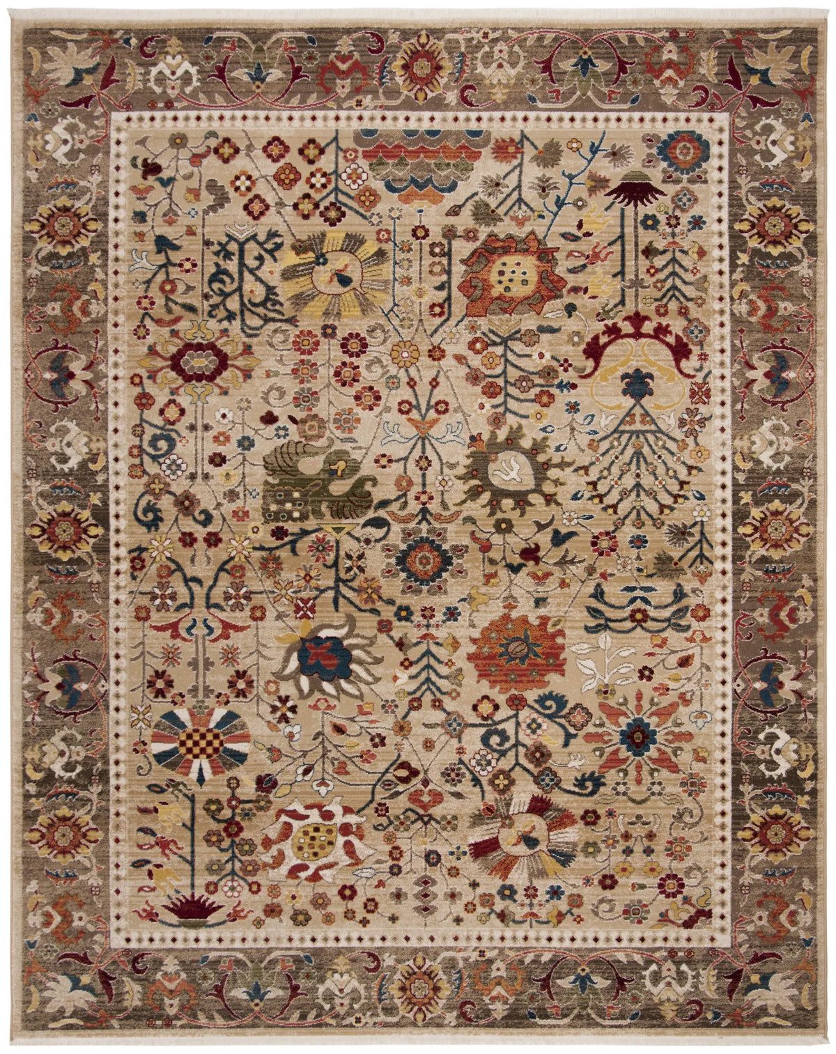 Safavieh Kashan 10'-0" x 14'-0" Rug in Beige / Taupe