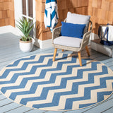 Safavieh Courtyard 5'-3" x 5'-3" Rug in Blue / Beige
