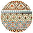 Safavieh Veranda 5'-3" x 5'-3" Rug in Green / Terracotta
