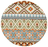 Safavieh Veranda 5'-3" x 5'-3" Rug in Green / Terracotta