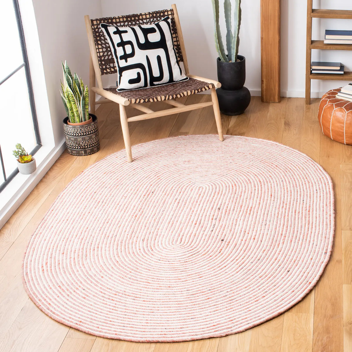 Safavieh Braided 5'-0" x 7'-0" Rug in Red / Ivory