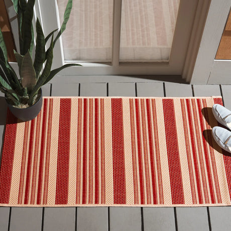 Safavieh Courtyard 2'-0" x 3'-7" Rug in Beige / Red