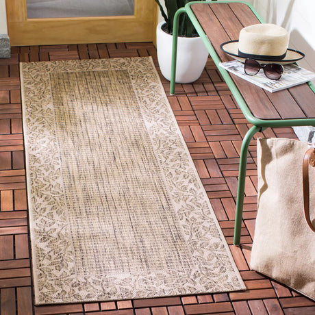 Safavieh Courtyard 2'-3" x 10'-0" Rug in Brown / Natural