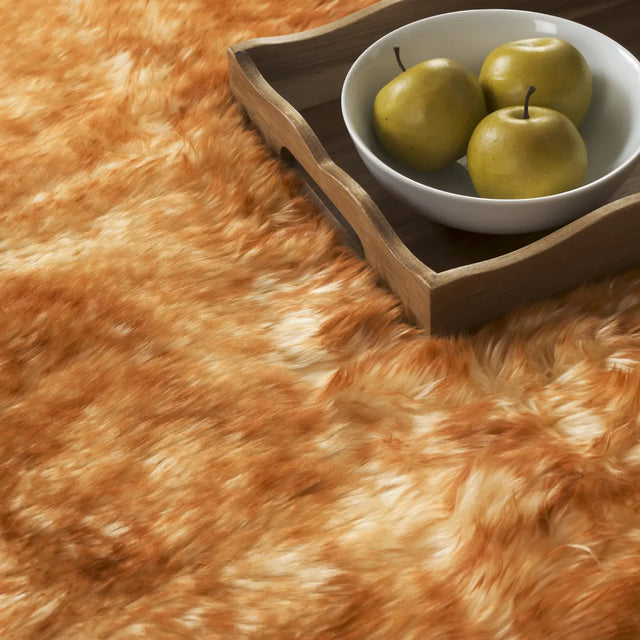 Safavieh Sheep Skin 3'-7" x 6'-0" Rug in Champagne / Copper Brown
