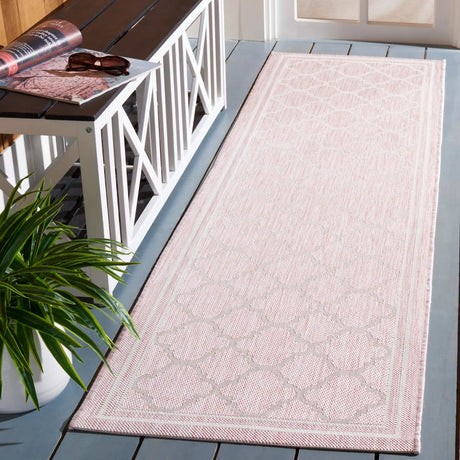 Safavieh Courtyard 2'-3" x 8'-0" Rug in Pink / Beige