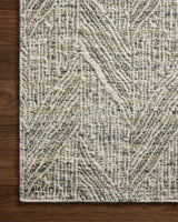 Loloi Raven Rav-01 Moss/Ivory Rug - corner on wood
