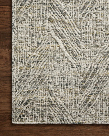 Loloi Raven Rav-01 Moss/Ivory Rug - corner on wood