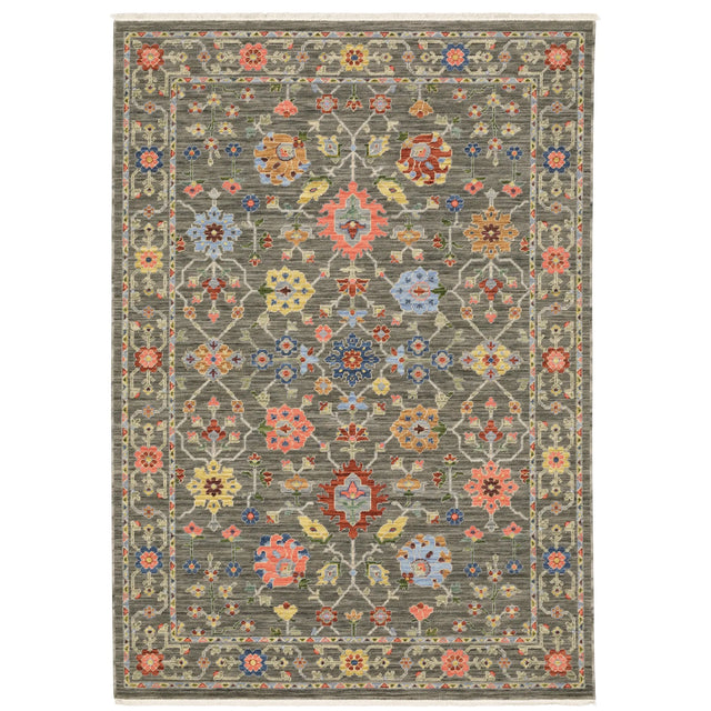 Oriental Weavers Lucca 093K1 Grey/ Multi Rug - main flat