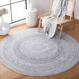 Safavieh Braided 6'-0" x 6'-0" Rug in Silver