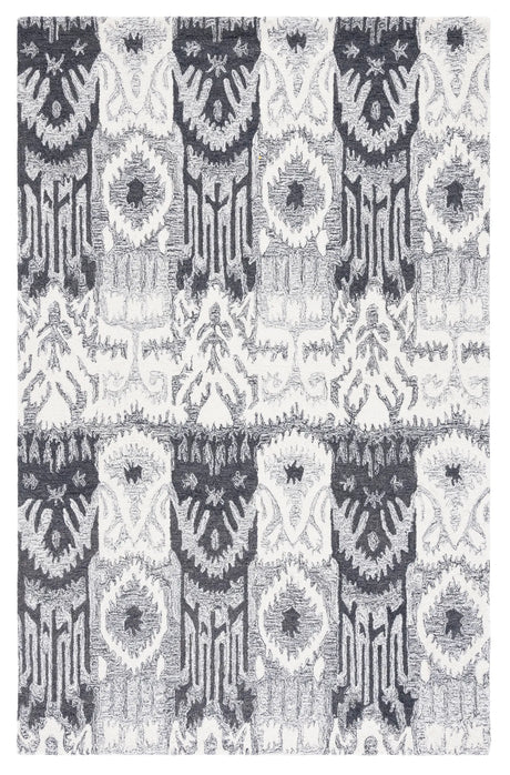 Safavieh Ikat 4'-0" x 6'-0" Rug in Ivory / Black